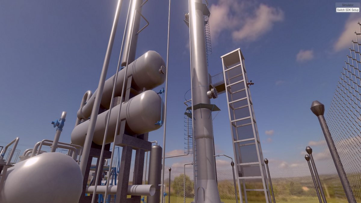 VR simulator of a column of a natural gas purification plant